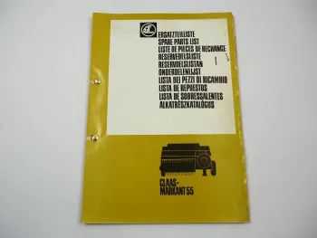 Claas Markant 55 Ballenpresse Ersatzteilliste Bildkatalog 1985