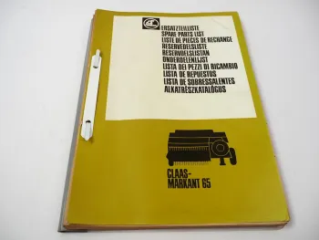 Claas Markant 65 Mähdrescher Ersatzteilkatalog Ersatzteilliste Parts List 1982