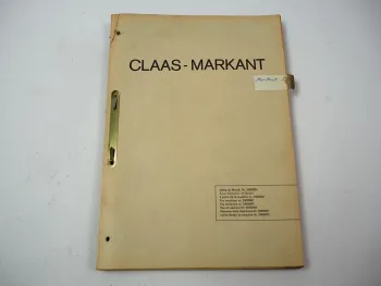 Claas Markant Constant Presse Ersatzteilliste Ersatzteilkatalog 1970er Jahre