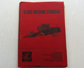 Claas Matador Standard Mähdrescher Ersatzteilliste Ersatzteilkatalog Februar 67