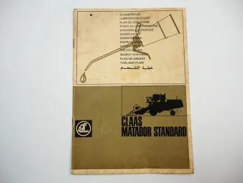 Claas Matador Standard Mähdrescher Schmierplan 1967