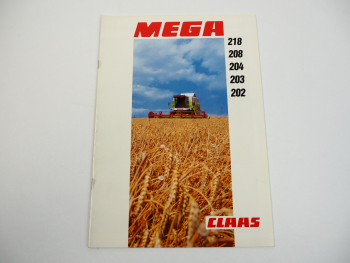 Claas Mega 202 203 204 208 218 Mähdrescher Prospekt 1994