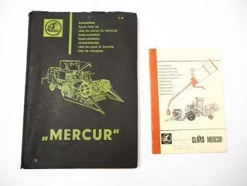 Claas Mercur Mähdrescher Ersatzteilliste Ersatzteilkatalog 1965