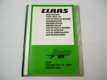 Claas Quantum 5500 S-16 S 4500 S Ladewagen Ersatzteilliste Parts List 1999