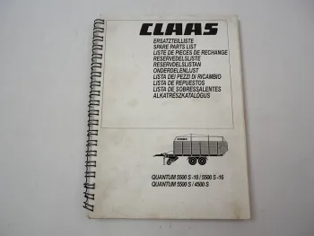 Claas Quantum 5500 S 18 16 4500 S Ladewagen Ersatzteilliste Parts List 2002