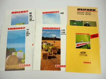 Claas Rolland Quadrant Variant 6x Prospekt Presse Unifarm 1992 - 1996