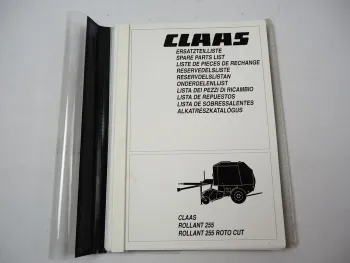 Claas Rollant 255 Roto Cut Rundballenpresse Ersatzteilliste Parts List 2002