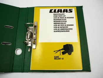 Claas Rollant 42 Rundballenpresse Ersatzteilliste Ersatzteilkatalog 1994