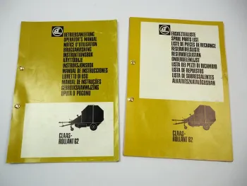 Claas Rollant 62 Rundballenpresse Betriebsanleitung Ersatzteilliste 1979/80