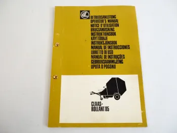 Claas Rollant 85 Rollenpresse Betriebsanleitung Operators Manual 1980