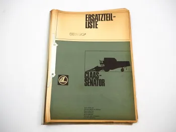 Claas Senator Mähdrescher Ersatzteilliste Bildkatalog Spare parts List 5/1967