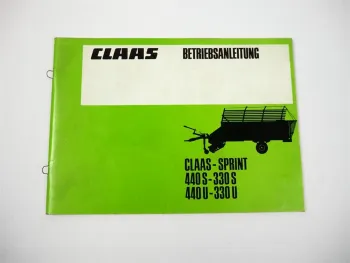 Claas Sprint 330 440 S U Lagewagen Betriebsanleitung Wartung 1985