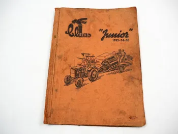 Claas Super Junior 1953 54 55 Mähdrescher Bedienungsanleitung Ersatzteilliste