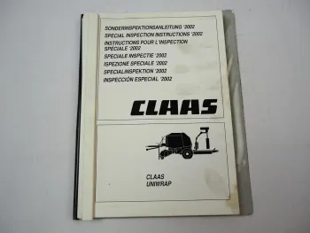 Claas Uniwrap Sonderinspektionsanleitung Umbauanleitung 2002