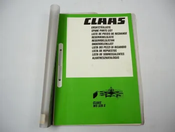 Claas WS320S Kreiselschwader Ersatzteilliste Liste de pieces de rechange 1986
