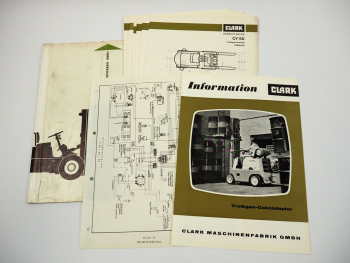 Clark C CY 20 bis 70 Gabelstapler Treibgas 15x Prospekt technische Daten 1960er
