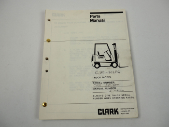 Clark C500 70 LPG Gabelstapler Ersatzteilkatalog Parts Manual 1979 englisch