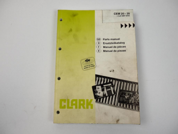 Clark CEM 20 25 30 35 Gabelstapler Ersatzteilliste Parts Manual 1997