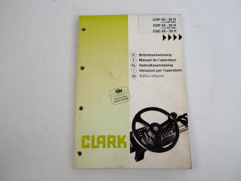 Clark CGP CDP CGC 20 25 30H Gabelstapler Betriebsanweisung 1996