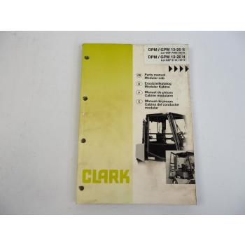 Clark DPM GPM 12 15 17 20 S H Gabelstapler Ersatzteilkatalog Modular Kabine