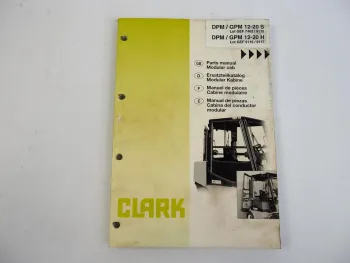Clark DPM GPM 12 15 17 20 S H Gabelstapler Ersatzteilkatalog Modular Kabine