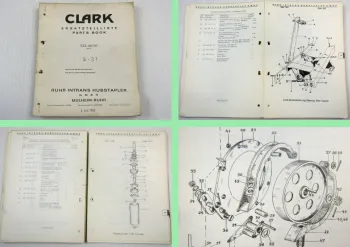 Clark ECL40 ECL50 Gabelstapler Fork Lift Truck Parts List Ersatzteilliste 1962