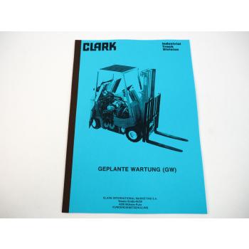 Clark H500 Y20 Y25 Y30 Geplante Wartung Wartungsanleitung 1977