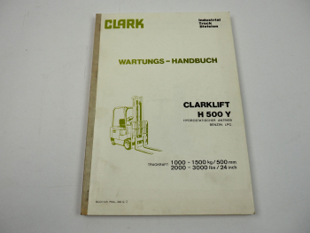 Clark H500Y 20 25 30 Gabelstapler Wartungshandbuch 1974 - 78 Werkstatthandbuch