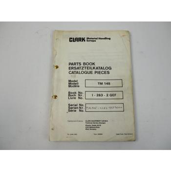 Clark TM 145 Gabelstapler Ersatzteilkatalog Parts Book 1988