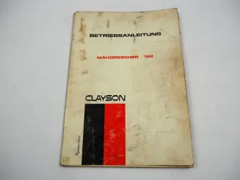 Clayson 122 Mähdrescher Betriebsanleitung Wartung ca. 1970 Original