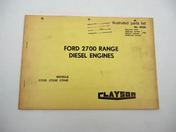 Clayson Ford 2700 2701E 2703E 2704E Dieselmotor Ersatzteilliste 1968