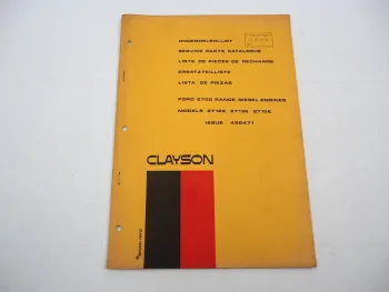 Clayson Ford 2700 2712E 2713E 2715E Dieselmotor Ersatzteilliste Parts List 1971