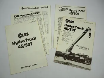 Coles Hydra Truck 45 50 T Telescopic Truck Crane 5x Prospekt Brochure 1975/80