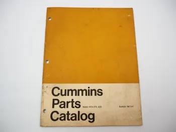 Cummins NTA 370 420 Engine Motor Spare Parts List Catalog 1971