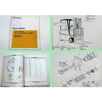 Daewoo B13T-2 B15T-2 B18T-2 Lift Trucks Parts Book Parts List 05/1999