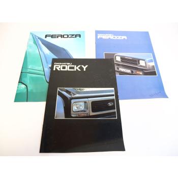Daihatsu Rocky Feroza PKW 3x Prospekt Technische Daten Ausstattung 1992/93