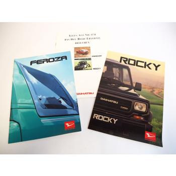 Daihatsu Rocky Feroza PKW 3x Prospekt Technische Daten Zubehör 1989/92