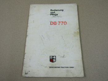 David Brown 770 Implematic Betriebsanleitung Bedienung Pflege 1967