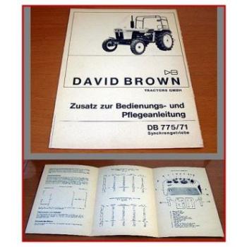 David Brown 775/71 Synchrongetriebe Zusatzanleitung