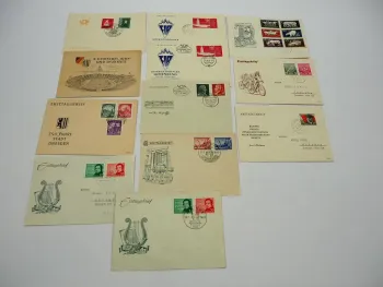 DDR 12x Briefe Ersttagsbriefe Einschreiben mit Briefmarken 1956