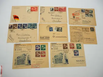 DDR 8x Briefe Ersttagsbriefe Einschreiben mit Briefmarken 1951