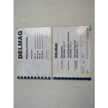 Delmag FX 17 Rüttelplatte Ersatzteilliste + Betriebsanleitung Bedienung 1997