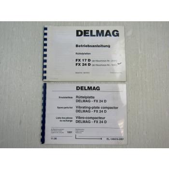 Delmag FX 24 D Rüttelplatte Ersatzteilliste + Betriebsanleitung Bedienung 1996