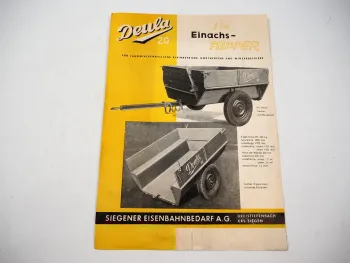 Deula 20 Einachs Kipper für Gespann und Schlepperzug Prospekt 1930/40er J. #1