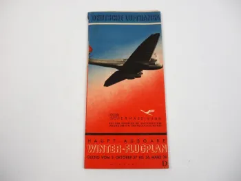 Deutsche Lufthansa Flugplan Streckenplan 1938