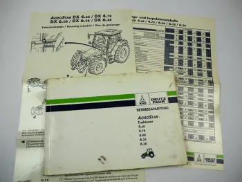 Deutz AgroStar 4.68 4.78 6.08 6.28 6.38 Betriebsanleitung 1993 Wartung Pflege Konservierung
