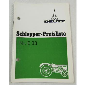 Deutz D 2506 3006 4006 5006 6006 7006 8006 -13006 A Schlepper Preisliste 1973