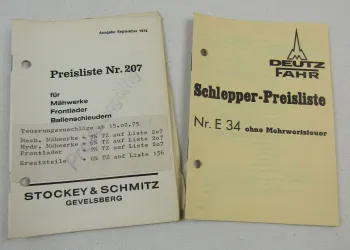 Deutz D 3006 4006 4506 5006 5506 A Schlepper Preisliste 1973 + Anbaugeräte 1974