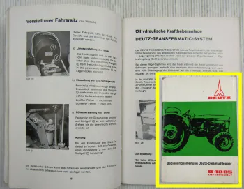 Deutz D 4005 Dieselschlepper mit F3L 812 Motor Betriebsanleitung Bedienung 1965