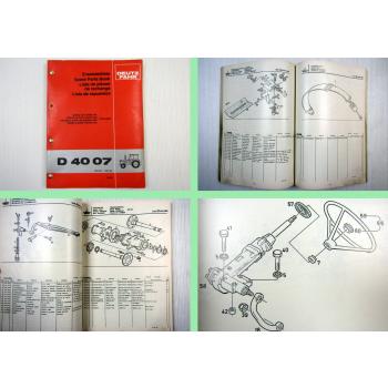 Deutz D 4007 Traktor Ersatzteilliste Spare Parts Book 1980